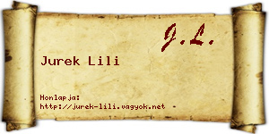 Jurek Lili névjegykártya