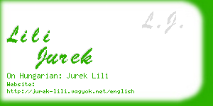 lili jurek business card